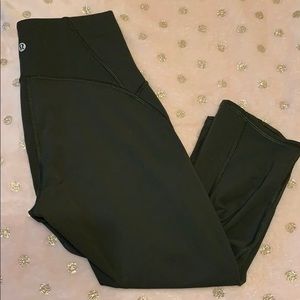 Lululemon Train Times Olive Green crop